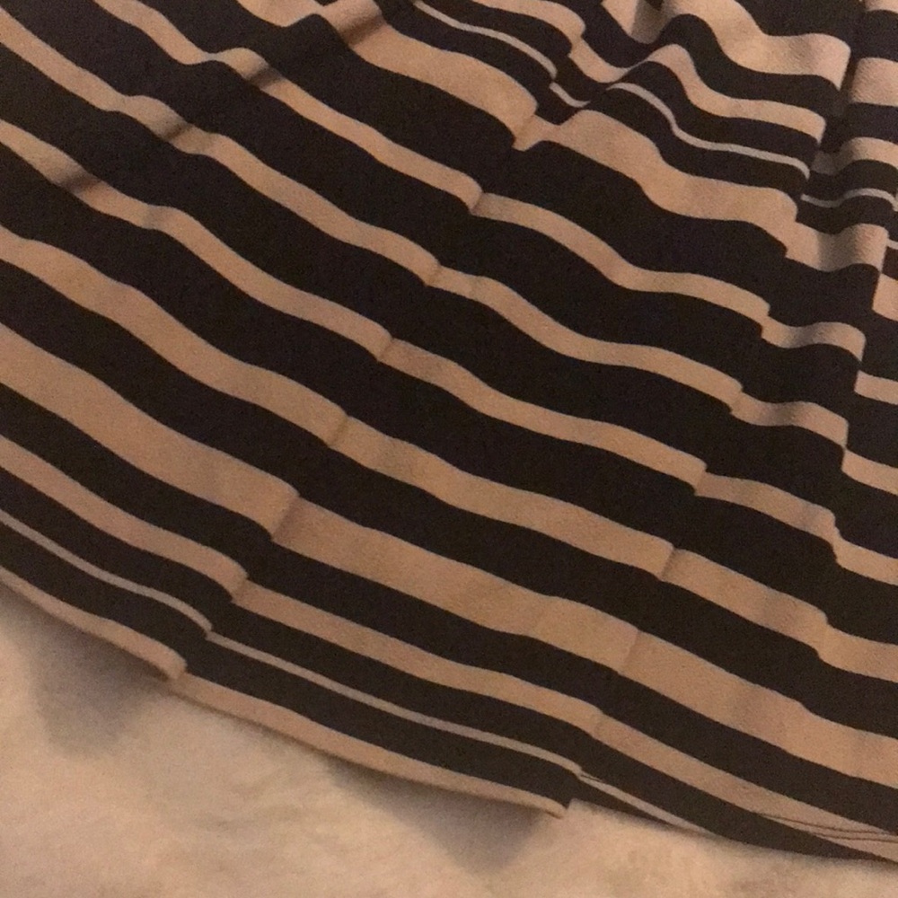 Striped Black and Tan Women's Skirt - Picture 3 of 5